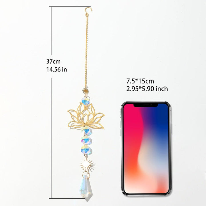 Lotus Solfanger med Chakra Krystaller til Positiv Energi