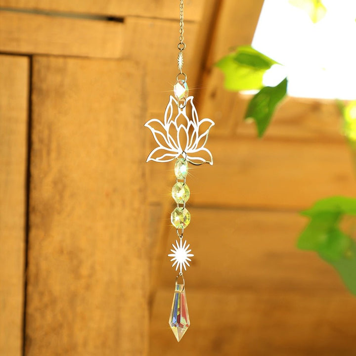 Lotus Solfanger med Chakra Krystaller til Positiv Energi