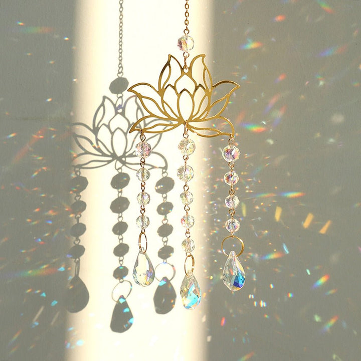 Lotus Solfanger med Chakra Krystaller til Positiv Energi