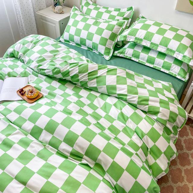 Moderne Tjekket Sengetøj Sæt i 100% Polyester