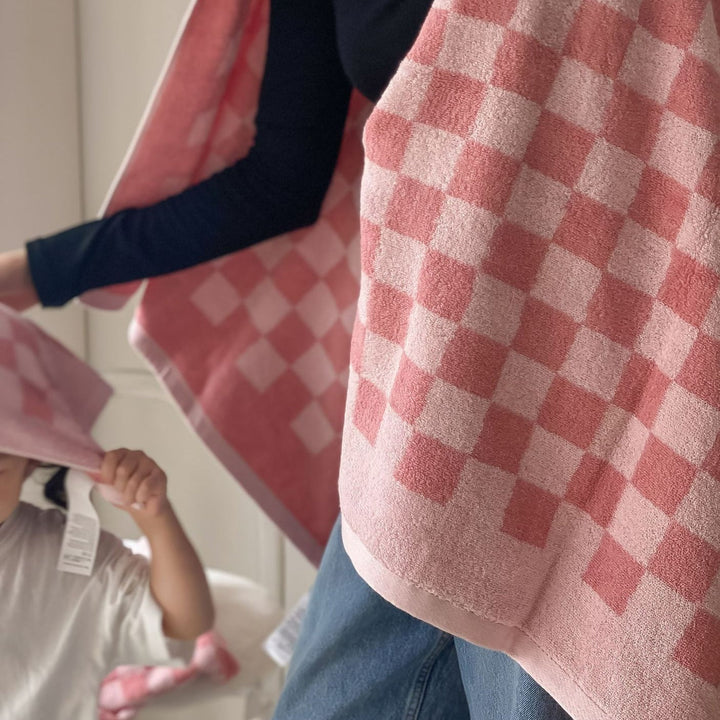 Checkerboard Bomuldshåndklæder - Bløde og Hurtigtørrende