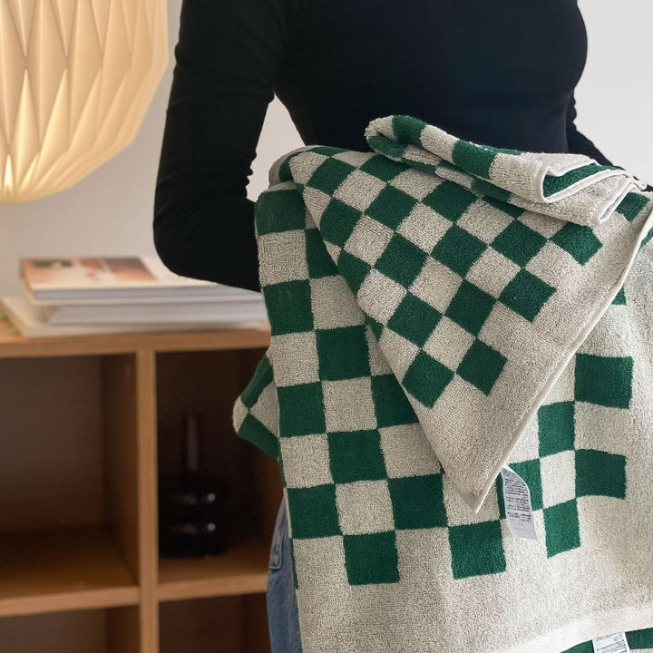 Checkerboard Bomuldshåndklæder - Bløde og Hurtigtørrende