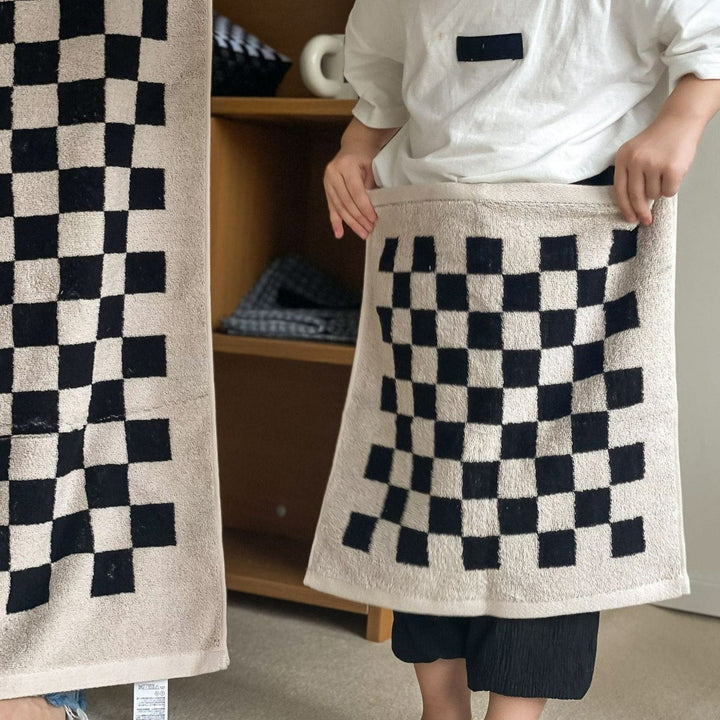 Checkerboard Bomuldshåndklæder - Bløde og Hurtigtørrende