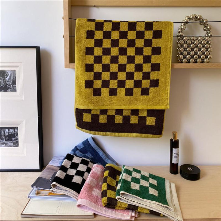 Checkerboard Bomuldshåndklæder - Bløde og Hurtigtørrende