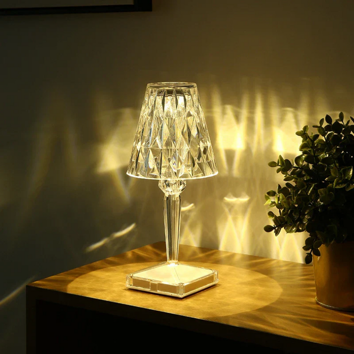 Elegant Krystal Bordlampe med Varm Ambient Belysning