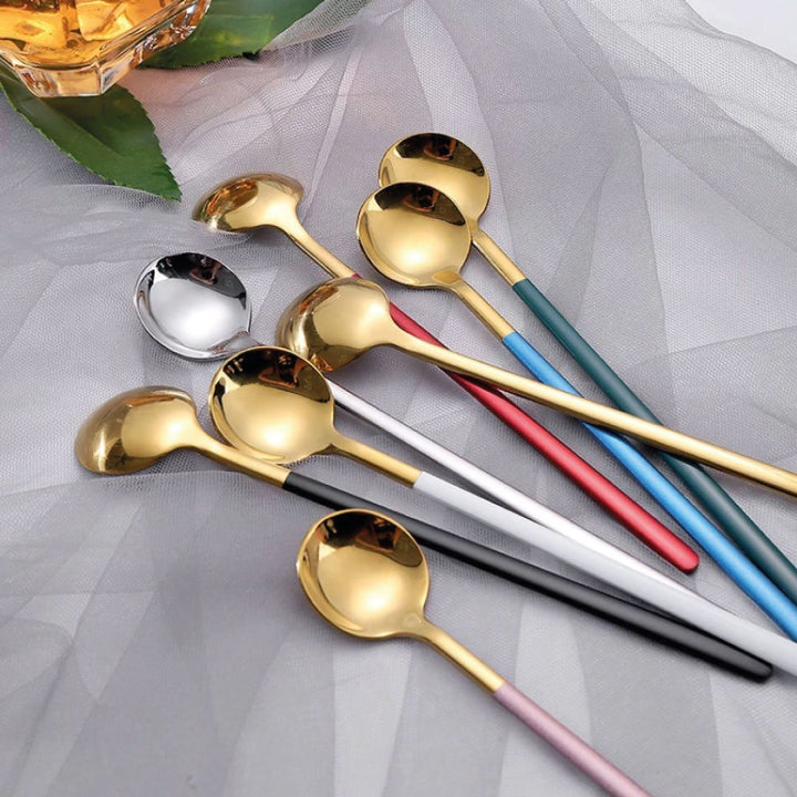 Sæt med 4 Elegante Dessertske i Rustfrit Stål