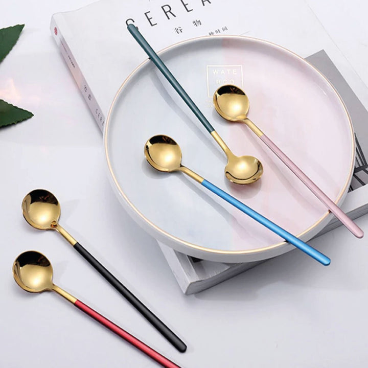 Sæt med 4 Elegante Dessertske i Rustfrit Stål