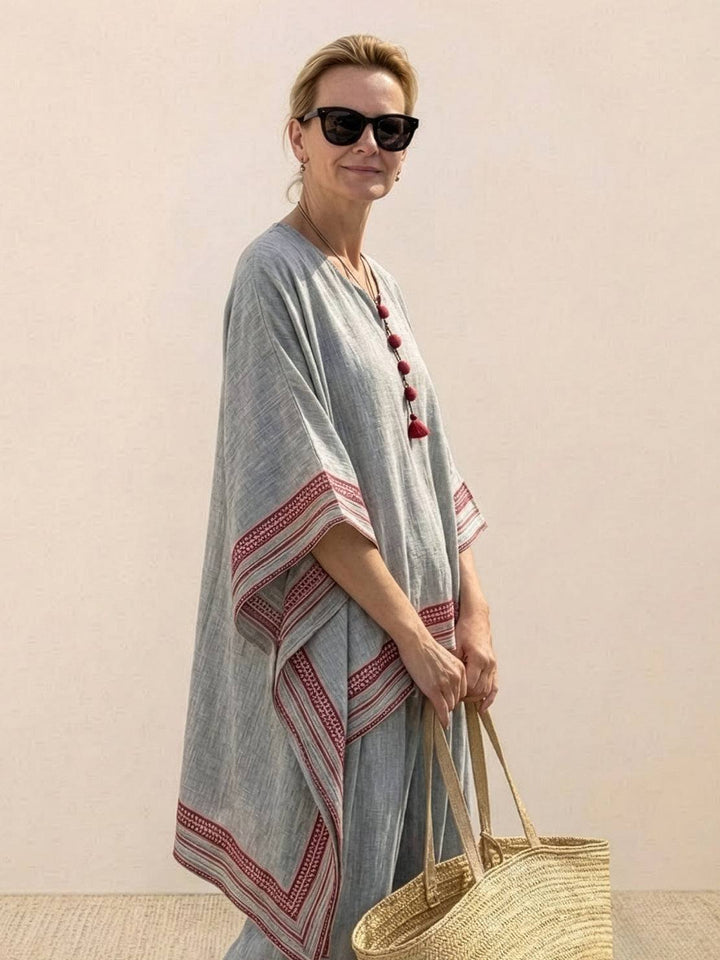 Paloma | Kvinders Casual Stribede Bukser med Bred Ben og T-shirt To-delt Sæt