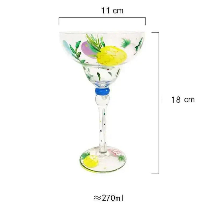 Farverigt Blyfrit Margarita Glas 7,1 Tommer