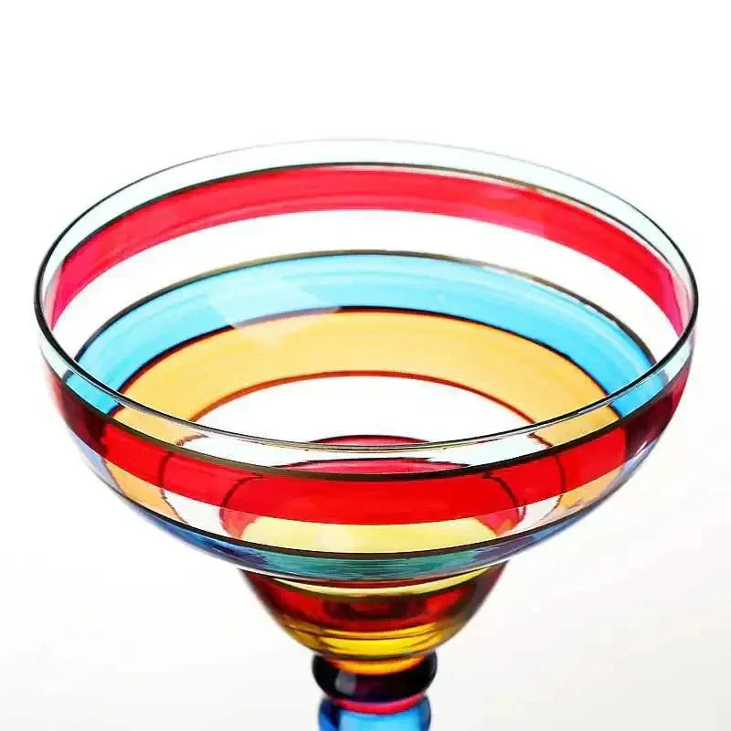 Blyfrit Farverigt Margarita Cocktailglas i Rund Form