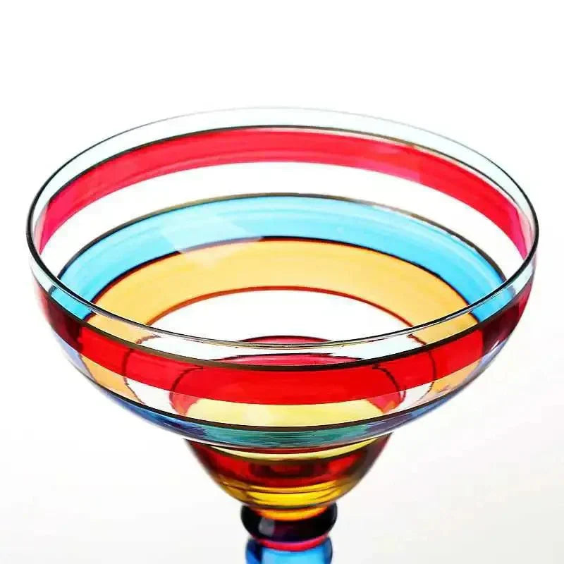 Blyfrit Glas Margarita Cocktailglas med Farverigt Design