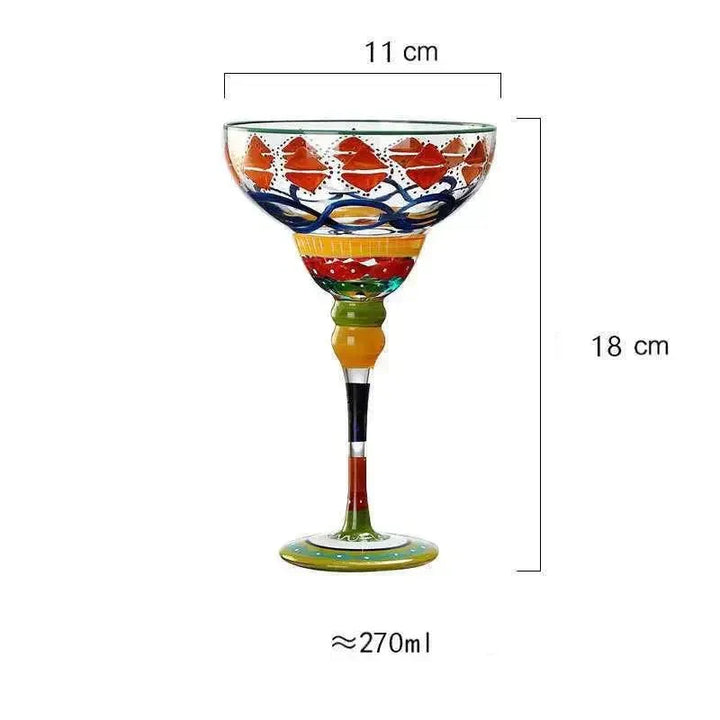 Blyfrit Farverigt Margarita Cocktailglas i Rund Form