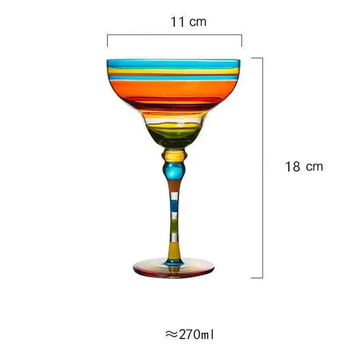 Blyfrit Farverigt Margarita Cocktailglas i Rund Form