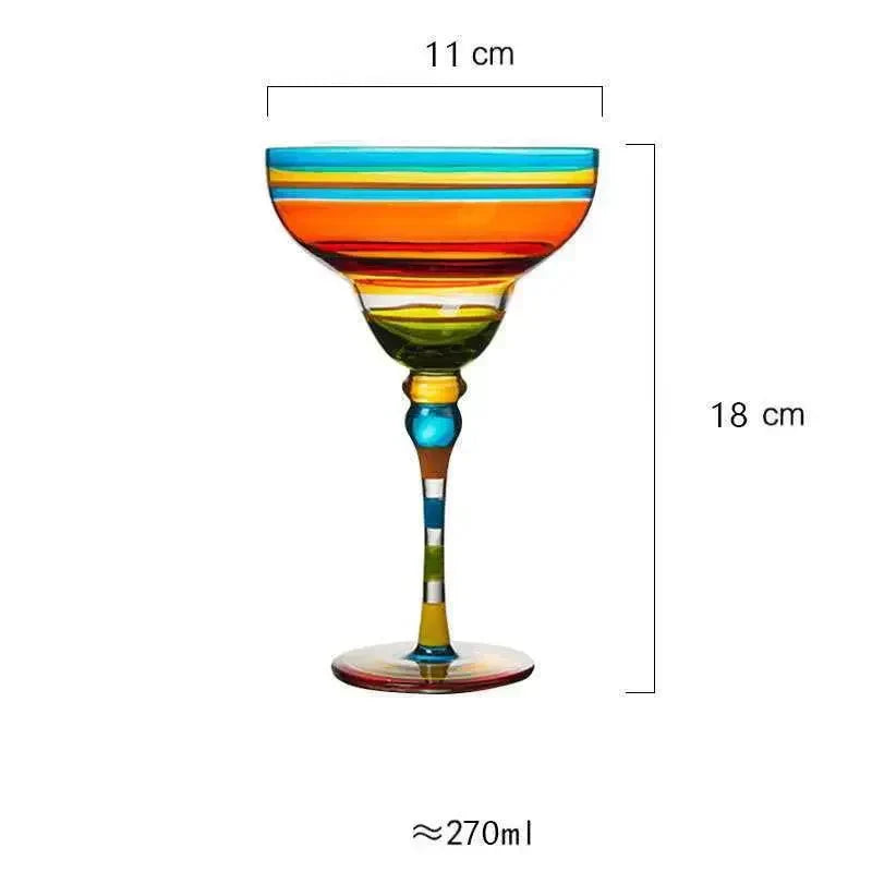 Farverigt Blyfrit Margarita Cocktailglas 270 ml