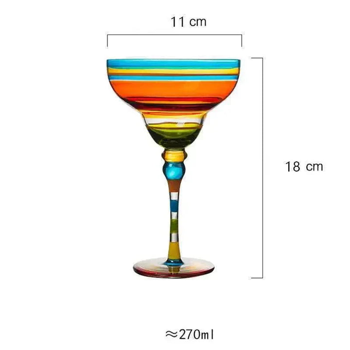 Farverigt Blyfrit Margarita Cocktailglas 270 ml