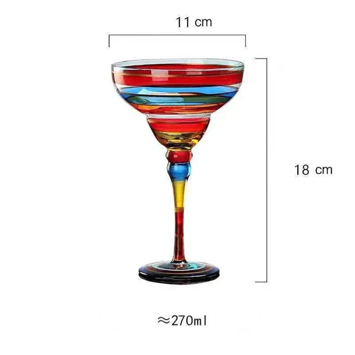 Blyfrit Farverigt Margarita Cocktailglas i Rund Form
