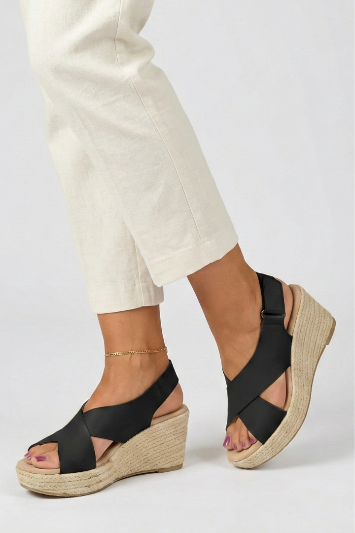 Julia | Dame kile sandal med krydset slingback-rem
