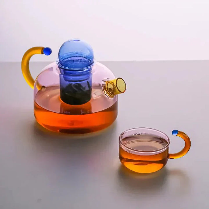 Elegant varmebestandig glas teapot sæt med filter