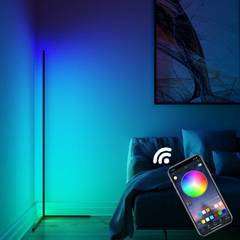 Smart LED Gulvlampe med Farveskift og Fjernbetjening