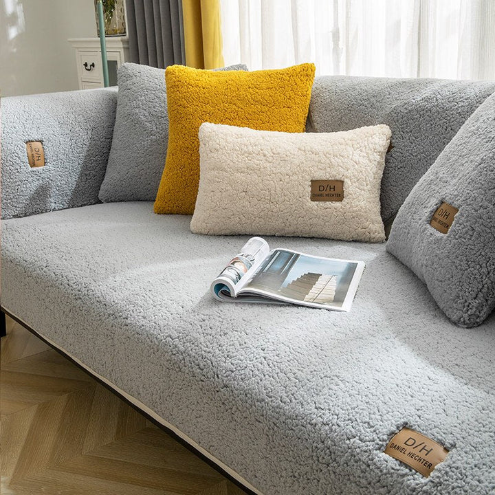 Blødt Polyester Sofaovertræk med Skridsikkert Tæppe