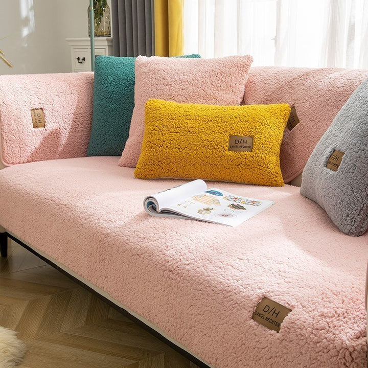 Blødt Polyester Sofaovertræk med Skridsikkert Tæppe