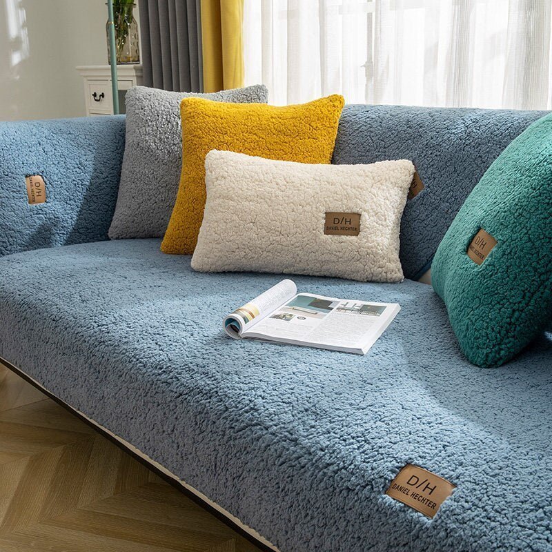 Blødt Polyester Sofaovertræk med Skridsikkert Tæppe