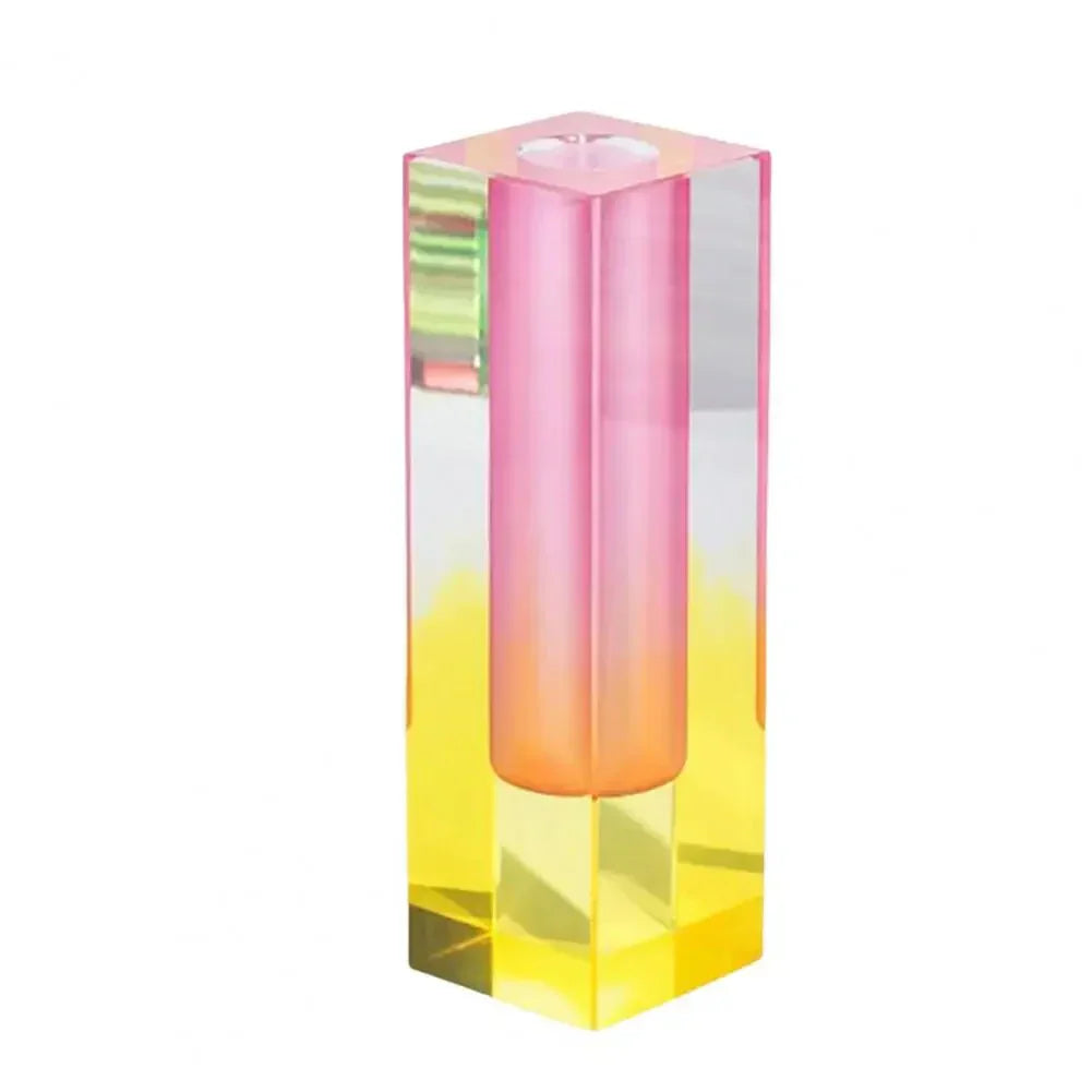 Moderne Kvadrat Vase i Akryl med Krystal Effekt