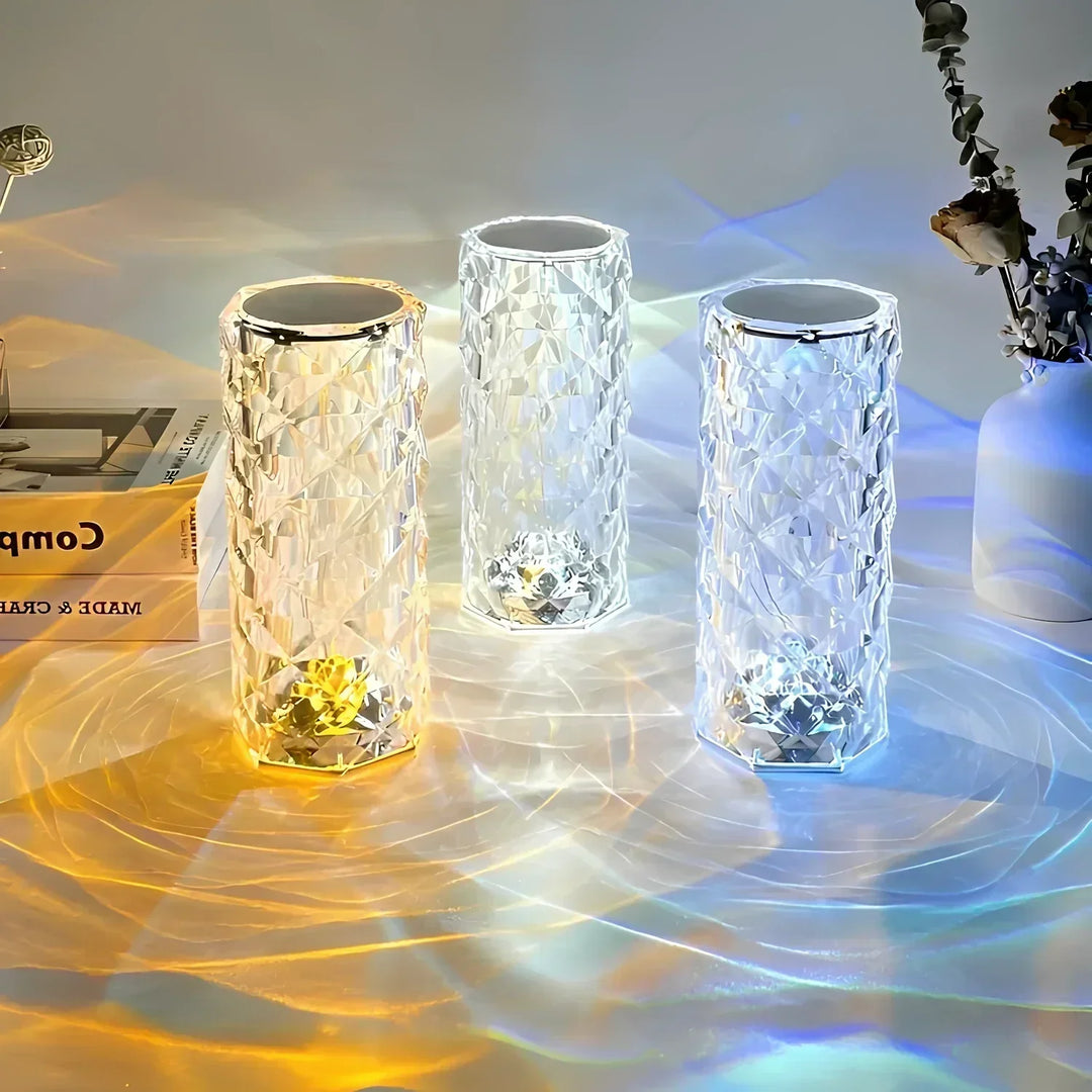 Krystal Touch Bordlampe med Fjernbetjening og 16 Farver