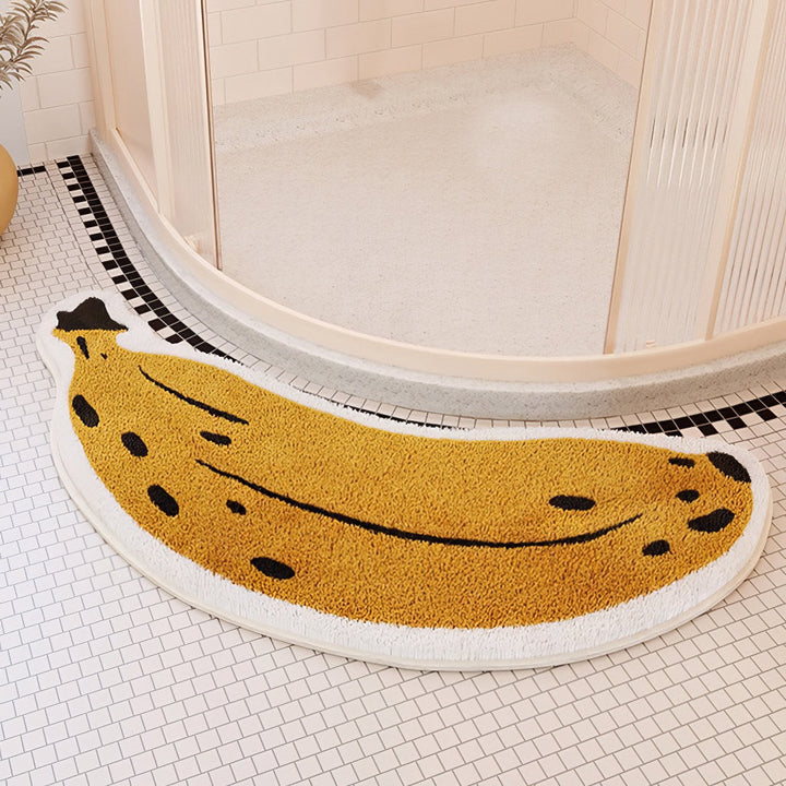 Bananaformet Skridsikker Plush Badeværelsesmåtte
