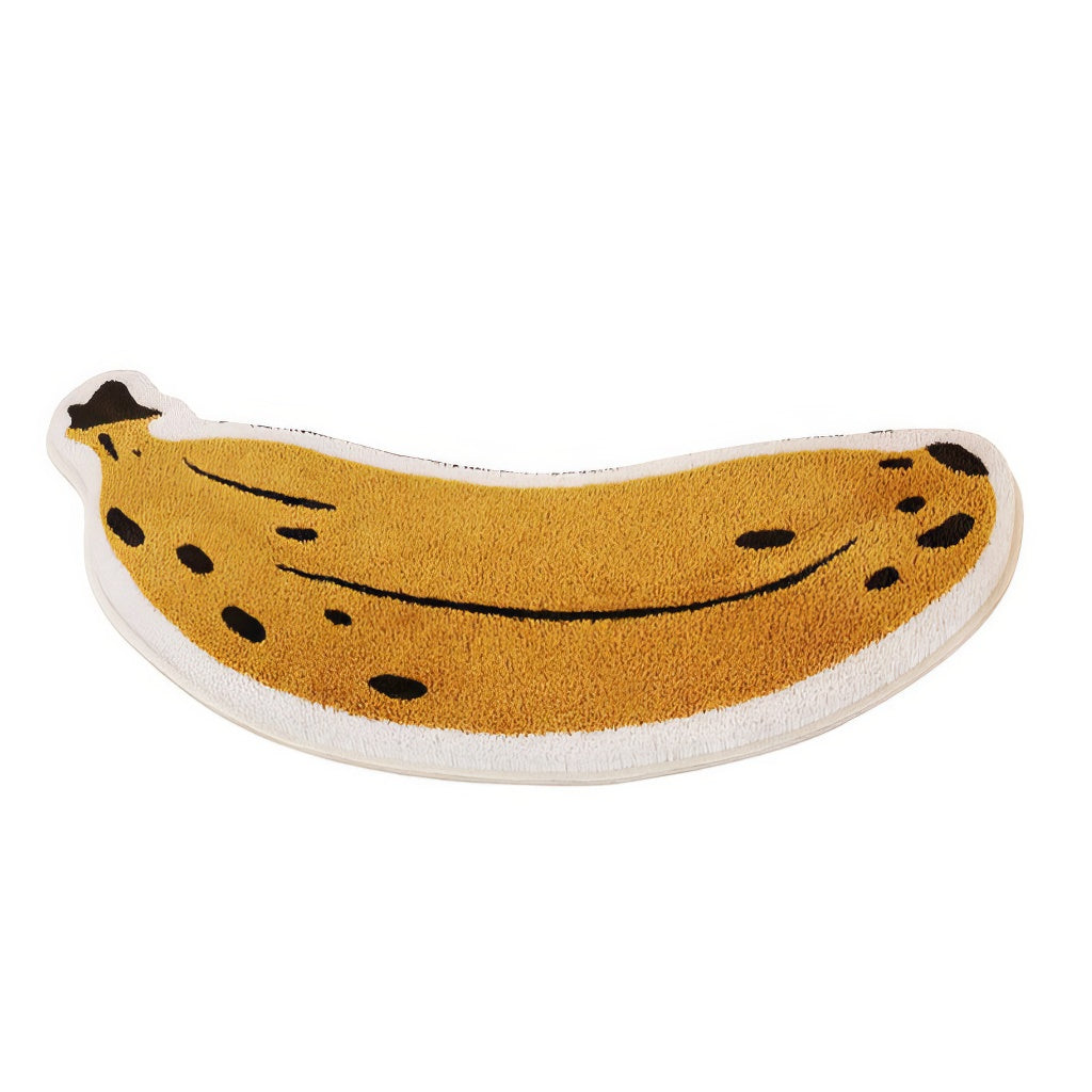 Bananformet Plush Badeværelsesmåtte med Anti-Skrid Bagside