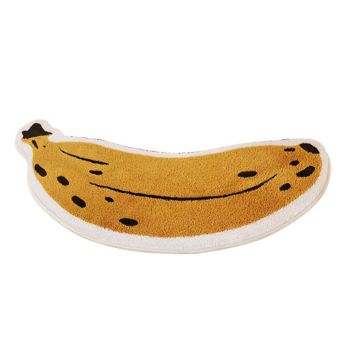 Bananformet Plush Badeværelsesmåtte med Anti-Skrid Bagside