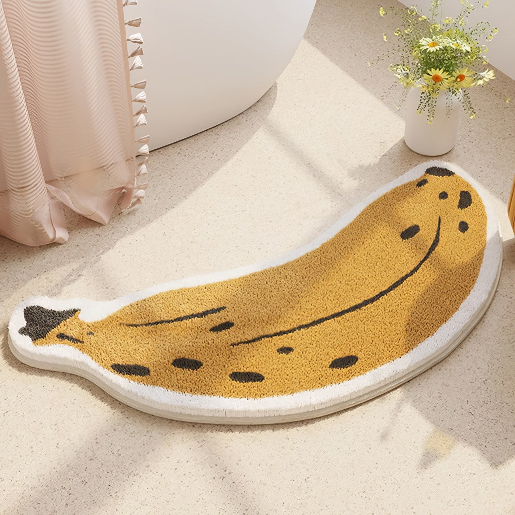 Bananaformet Skridsikker Plush Badeværelsesmåtte