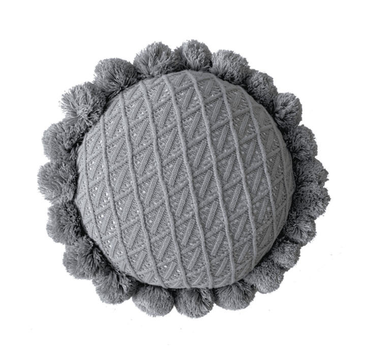 Pom Pom Pude Cover med Diamantmønster 50x50 cm