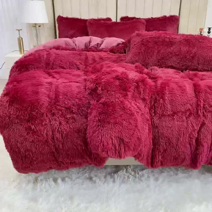 Luksuriøst Ultra Blødt Plush Dynebetræk Sæt med Lynlås