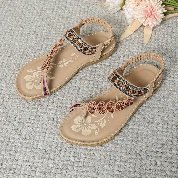 Helga | Dame Sommer Blomster Rem Flade Fritidssko