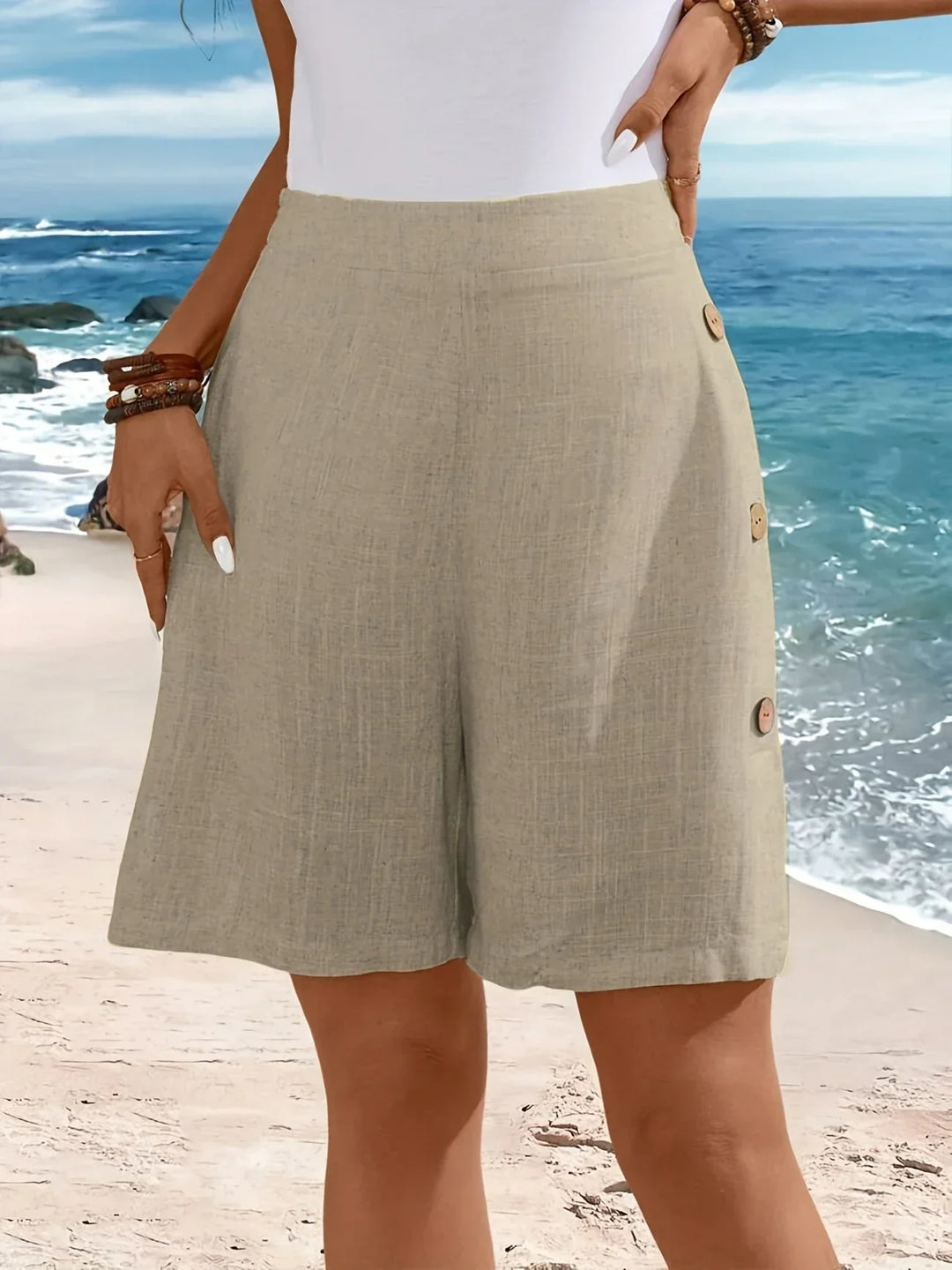 Whitney™ | Komfortable Shorts Med Knapper