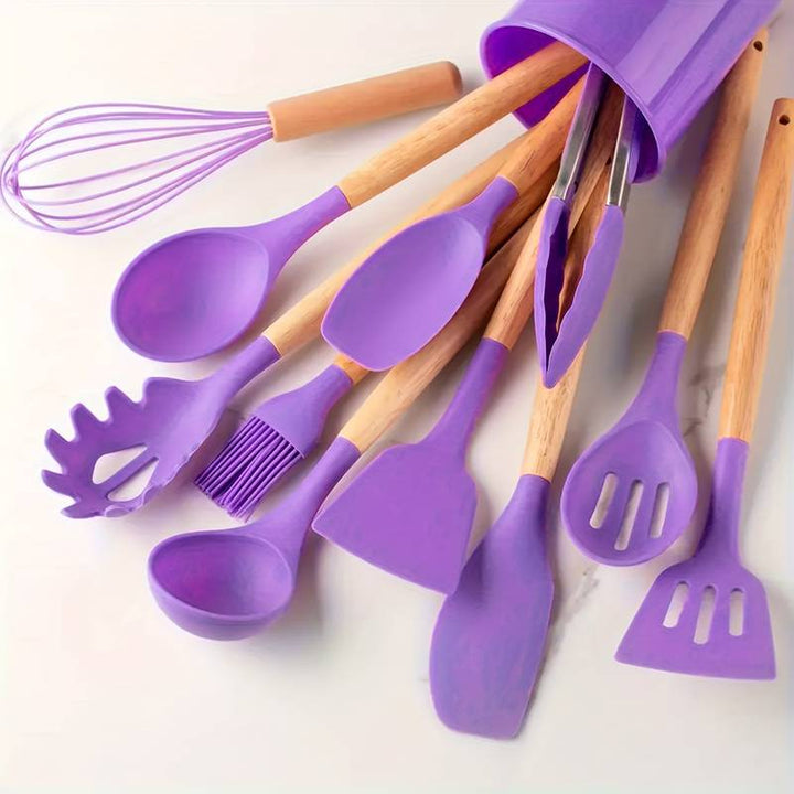Varmebestandigt Silicone Køkkenredskabs Sæt med Non-Stick Design