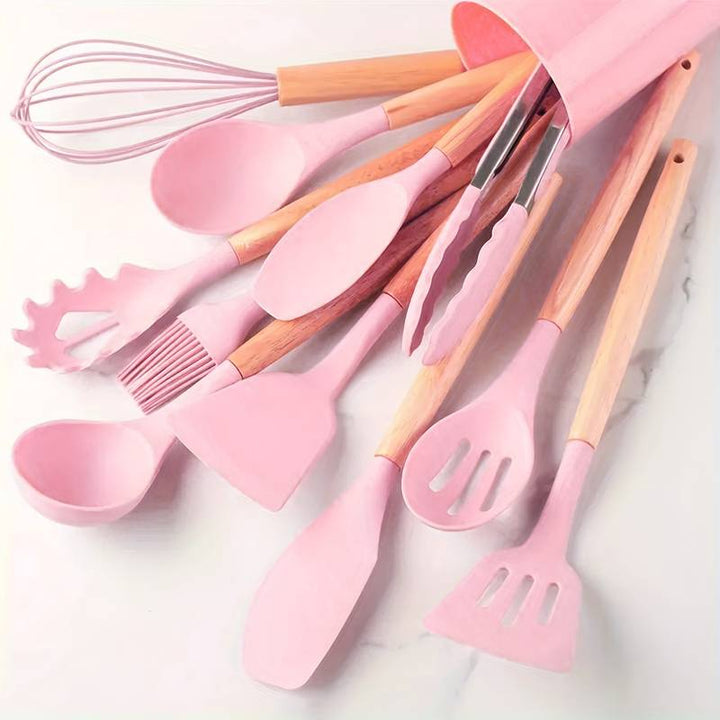 Varmebestandigt Silicone Køkkenredskabs Sæt med Non-Stick Design