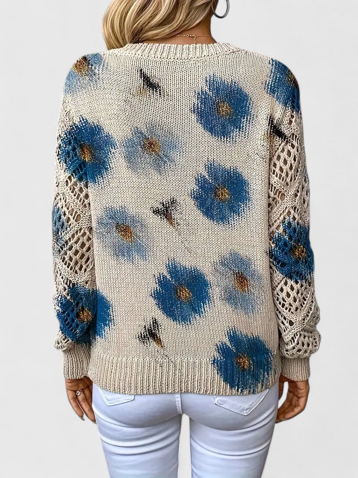 Mae™ | Elegant Sweater med Blomster Mønster