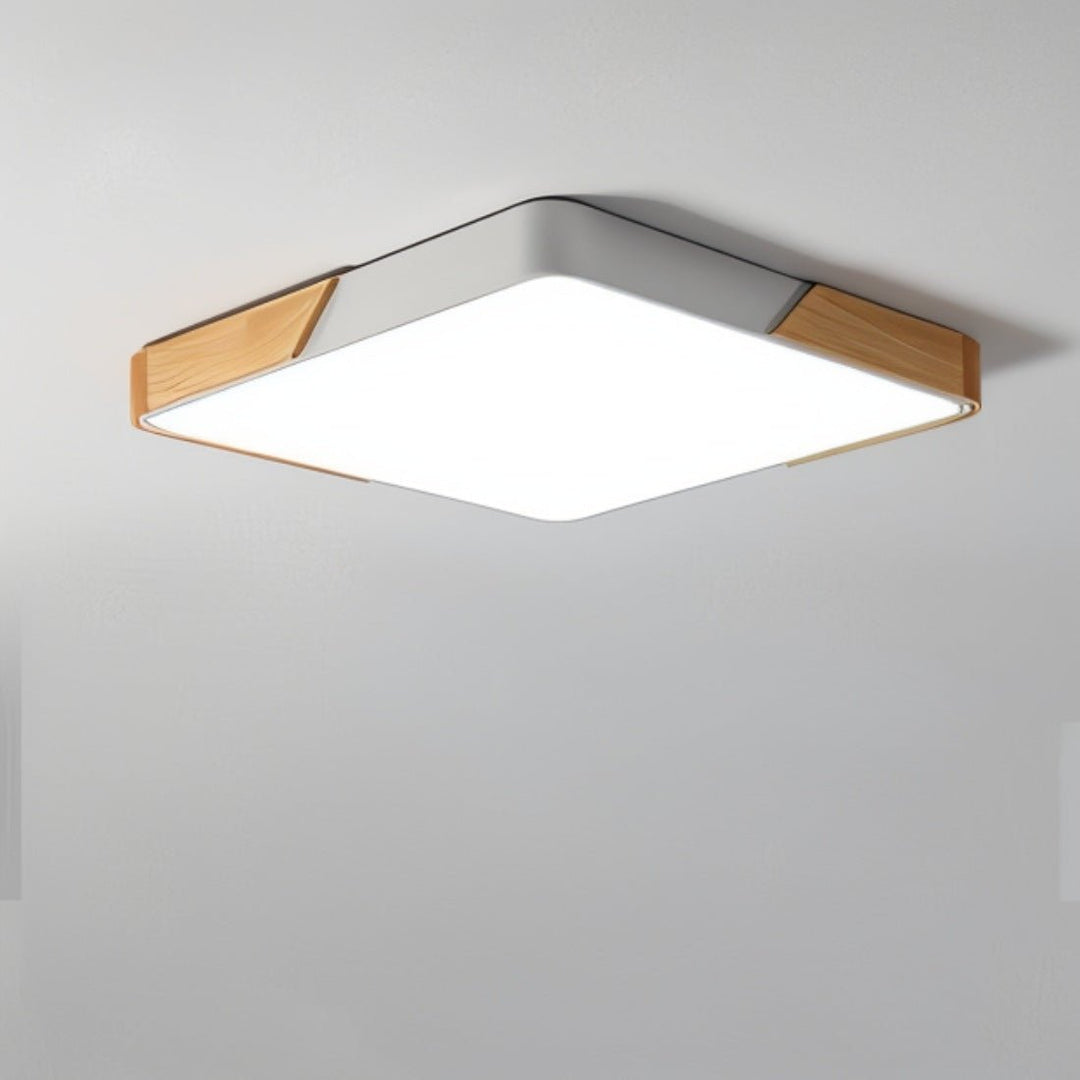 Moderne LED Loftlampe i Træ - Minimalistisk Design
