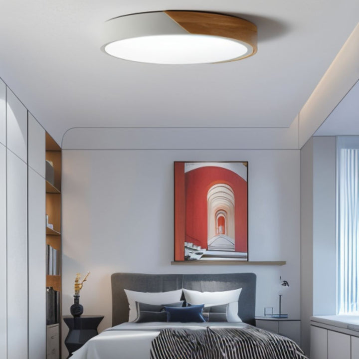 Moderne LED Loftlampe i Træ - Minimalistisk Design