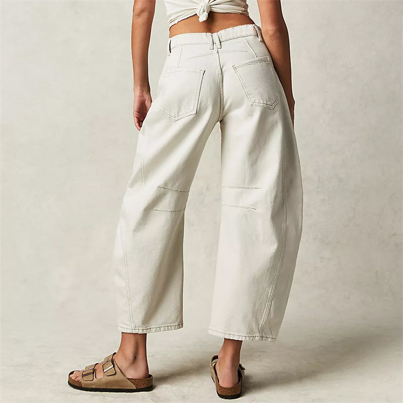 Fad | Kvinders Høj Talje Fad Ben Jeans Relaxed Fit Denim
