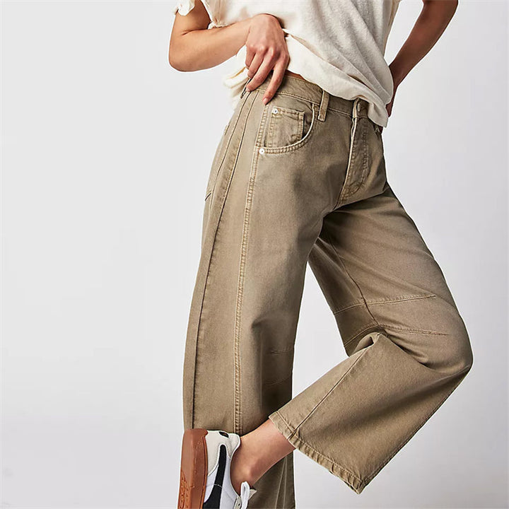Fad | Kvinders Høj Talje Fad Ben Jeans Relaxed Fit Denim