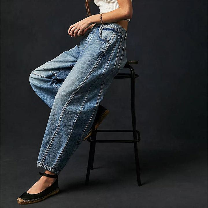 Fad | Kvinders Høj Talje Fad Ben Jeans Relaxed Fit Denim
