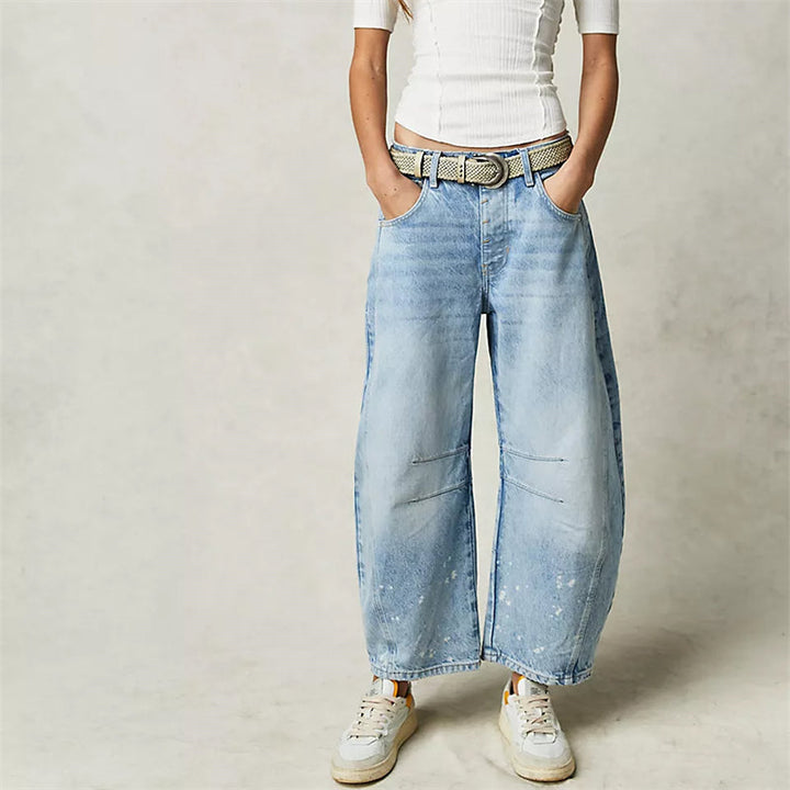 Fad | Kvinders Høj Talje Fad Ben Jeans Relaxed Fit Denim