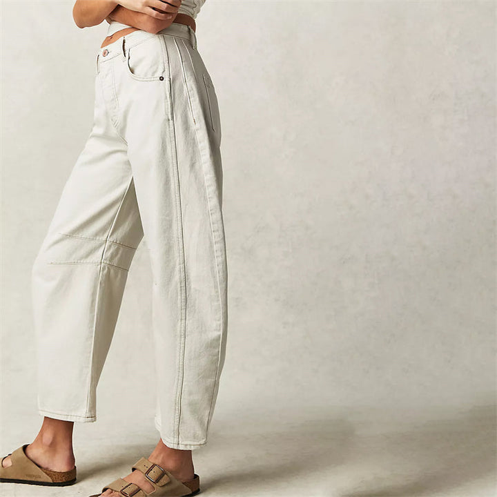 Fad | Kvinders Høj Talje Fad Ben Jeans Relaxed Fit Denim