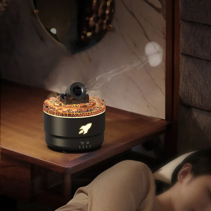Lava Ring Aroma Luftfugter med LED Nattelys og Dobbelt Dampfunktion
