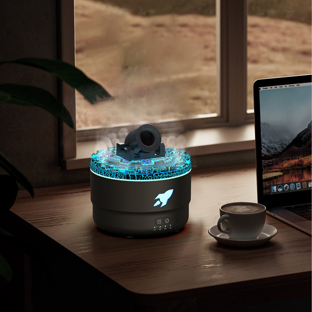 Lava Ring Aroma Luftfugter med LED Nattelys og Dobbelt Dampfunktion