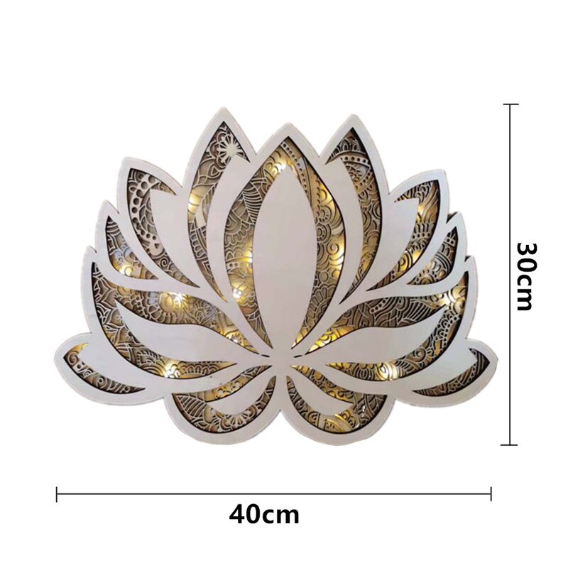 Lotus Mandala LED Væglampe i Hvid og Guld