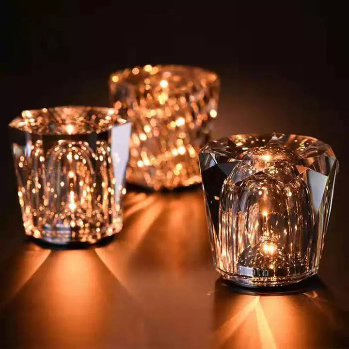 Trådløs Krystal Lampe med LED-belysning